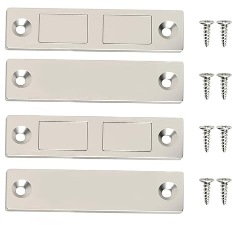 2 Pack Ultra Thin Magnetic Door Catch, Door Magnets Ultra-Thin Design Easy Installtion Slim Magnetic Door Closer for Cabinet, Wardrobe, Drawer – Strong Magnet Door Closure for Kitchen, Office, RV Use