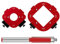 Router Jig Radius Pochoir de fraisage Rayon d'angle 8 tailles (R10-R50) Modèle de routeur précis en aluminium pour le travail du bois Avec guides fraisés CNC et butée de réglage (rouge)