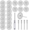 20 Stück Diamant Trennscheiben (22mm) für Multifunktionswerkzeuge für Rotationswerkzeug, Mini Diamant Sägeblätter Trennscheibenmit 4 Stück 3mm -Schaft für Glas Stein Fliese（Ein Schraubenzieher）