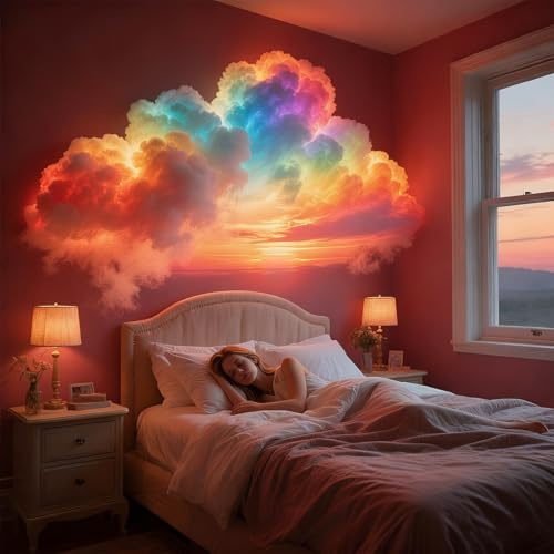 Cloud Led DIY Lights For Bedroom, DIY Thundercloud LED Light, 3D Thunder Clouds Light, Multicolor Thundercloud Music Syncs Lamp LEDLight With Music Rhythm, Atmosphere Night Lights For Bedroom, Gaming