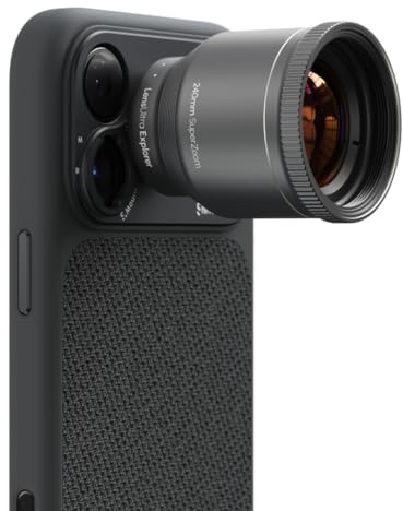 ShiftCam LensUltra 240mm Super Zoom Phone Telephoto Lens for - Fluorite Glass Mobile Camera Lens for Wildlife, Observing Birds, Sports & Concert Photography (240mm Telephoto Lens)