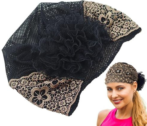 Haarband aus Spitze, Compact Haarband, breite Perlen, Accessoires | für Haare, Damen, Blumenmuster, modisch, vielseitig einsetzbar, Outdoor, Indoor