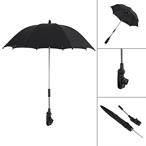 Aramox Verstellbarer Regenschirm, Kunststoff und Metall, Kinderwagenschirm, UV-Schutz, Ideal für Kinderwagen und Rollstühle