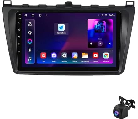 2 DIN Pantalla Radio para Mazda 6 GH 2007-2012 9 Inches Android 15 Coche Pantalla Steering Wheel Controls para, 4 Core 2G+32G