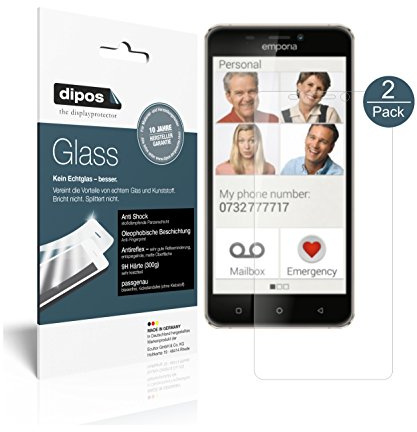 dipos I 2X Displayschutz matt kompatibel mit Emporia SMART.2 Schutzfolie 9H Anti-Shock