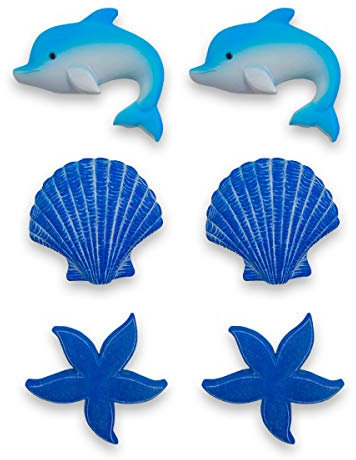 Maritime Dekoration – Polyresin - Hochwertige Tischdeko/Bad Deko – Dekoartikel/Seaside/Dekoobjekt Badezimmer (Set 4)