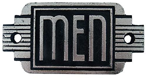 Design Toscano - Señal de puerta con diseño aerodinámico, dos tonos negro y plateado, hierro fundido, Dos tonos negro y plateado., 12,7 cm