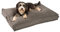 JAMAXX Premium Hundekissen in edler Leinen-Optik - Orthopädisch Memory Visco Schaumstoff - Waschbar Abnehmbarer Bezug/Wasserabweisender Innenbezug - Hundebett PDB1005 (M) 90x70 braun-grau