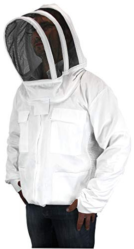 Förster-Fellnest Imkerjacke mit Ventilationseinsätzen und englischer Haube/Fechtschleier