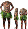 Maui Tattoo T-Shirt/Hose, Halloween, Erwachsene, Herren, Damen, Cosplay-Kostüm mit Blätterrock (Erwachsene, S)