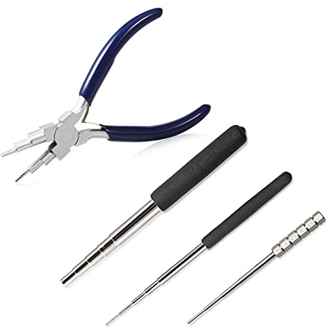 SPEEDWOX Lot de 3 mandrins à fil avec poignée noire et pince 6 en 1 de 14 cm pour fabrication de bijoux