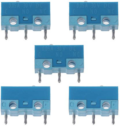 FEILINKA 5 pièces Original HUANO Point Blanc Coque Bleue 0.74N Souris Micro Interrupteur en Alliage d'argent Contacts 20 Millions de Vie
