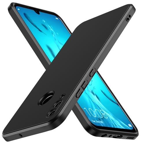 ivoler Silikon Hülle für Huawei P Smart 2019 / Honor 10 Lite mit Kameraschutz, Ultra Dünne Weiche Stoßfest Schutzhülle Flexible TPU Matte Schwarz Handyhülle Kratzfest Case Cover
