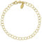 Amberta Allure Womens 9K Gold Link Chain Bracelet: 7.5 inch Adjustable Circle Link