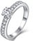 YL Verlobungsring 925 Sterling Silber Schliff 5A Weißer Zirkonia Ring Solitaire Band Schmuck Geschenk für Damen(Größe 54)
