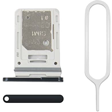 MMOBIEL Dual SIM Kartenhalter Kompatibel mit Samsung Galaxy S21 FE 5G - 6.4 inch - 2022 - SIM Card Tray Schlitten - Inkl. SIM Pin - Schwarz