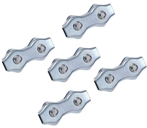 5 x 4 mm Electric Fence Wire Connector Rope Clip Duplex Bolt Cable Clamp Poly Electric Fencing Joint