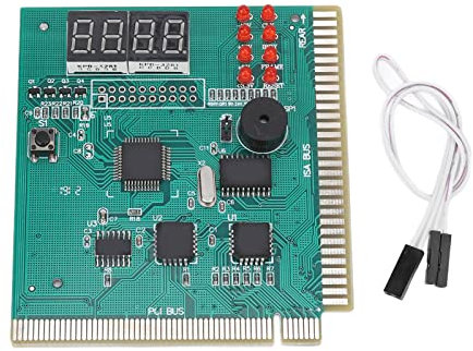 Tarjeta de Diagnóstico de PC de 4 Dígitos, Tarjeta de Detección de Fallas de la Placa Base PCI Pantalla de Código Post Dual, Interfaz Estándar PCI E ISA, para PC de Escritorio