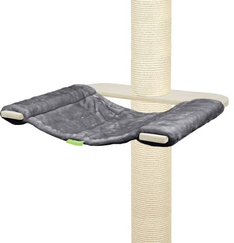 Kratzbaumland Hängematte mit Holzgestellt passend für Natural Paradise und Woody Kratzbaum Ersatzteil (1 Stück)(Grau - Edelplüsch)