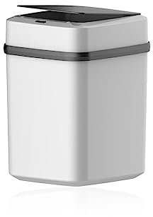 osiuujkw Cubo de basura con Sensor inteligente de 12L, contenedor de basura automático inteligente, cubo de basura sin contacto, organizador de baño