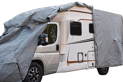 GreenYard® Wohnmobil Schutzhülle mit Reflektoren | Größe M 610 x 235 x 275 cm | Camping Schutzplane | Schutz vor Staub und Nässe | wasserabweisend und atmungsaktiv | langlebig