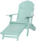 Outsunny Adirondack Stuhl Klappbar Adirondack Chair aus Holz Outdoor Gartenstuhl mit Fußstütze Hoher Rücken- und Armlehnen Balkonstuhl Gartensessel für Garten, Balkon 78 x 140 x 94cm Grün