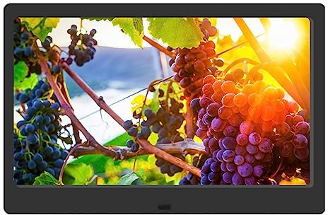 Digitaler Fotorahmen 21,5-Zoll-Digitalfotorahmen mit 1280 x 800 IPS-Bildschirm, automatischer Drehung, Diashow, einfacher Einrichtung (Color : Black)