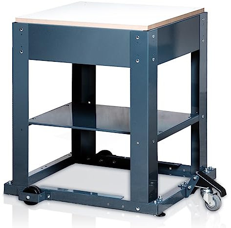 POWERTEC Werkzeugständer mit Rädern, Rollen & Melamin MDF Tischplatte, Elektrowerkzeugständer für Gehrungssäge, Bohrmaschine, Bandschleifer, Bandsäge, Dekupiersäge, Hobelmaschine (UT1008)