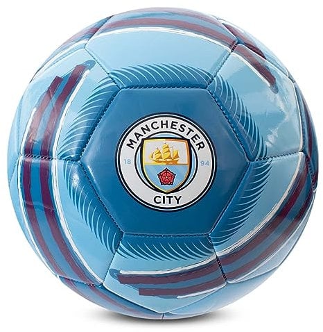 Hy-Pro Ballon de Football sous Licence Officielle Manchester City Cyclone | Man City, Taille 5, entraînement, Match, Marchandise, Collection pour Enfants et Adultes, Bleu/Blanc