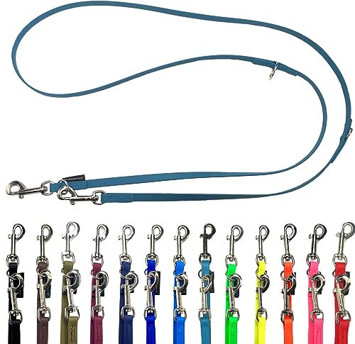 Biothane Hundeleine kleine Hunde/große Hunde verstellbar 2m / 2,40m / 2,80m / 3,50m / 5m SILBERNER Haken 9mm / 13m,m / 16mm (2m X 13mm, Petrol)