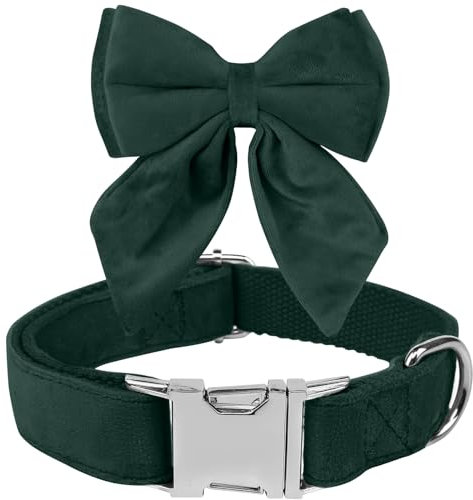 Tie KTWSUEF Hundehalsband Fliege Samtige, Fliege für Hunde, Komfortable Haltbarkeit Halsband Hund, Abnehmbares und verstellbares Fliege Hunde Für Hochzeiten, Geburtstage, Festliche