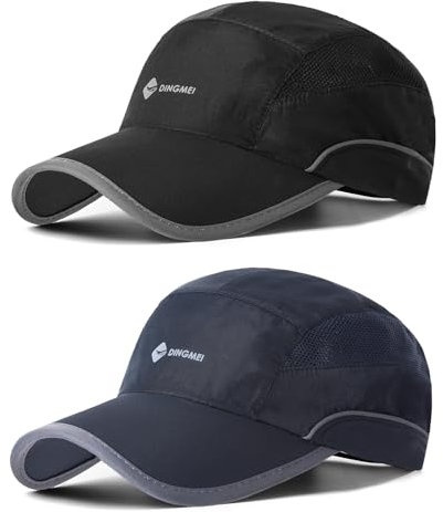 AYPOW 2 Stücke Baseball Cap Herren Damen, Unisex Schnell Trocknend Baseball Cap Baseballkappe, Verstellbar Schnelltrocknend Leichte Sonnenschutz Baseball Caps Für Herren Running Tennis Golf