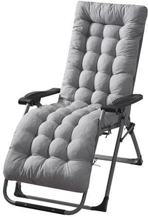 SPeesy Hochlehner Auflage, Liegenauflage Auflage Gartenliege, Schwungliege,8cm Extra Dicke Gartenstuhl Sitzauflagen mit Krawatte, Auflagen für Deckchair, Urlaub, Innen, Außen(Color:Grey)