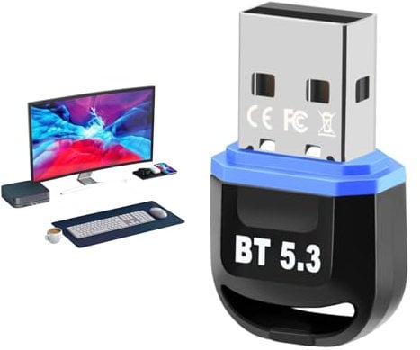Benaewa USB Bluetooth Adapter 5.3 for PC, Wireless Bluetooth Dongle for Windows 11/10/8.1, Compatible with Headset, Keyboard, Mouse