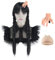 Perücken Schwarze für Halloween Kostüm Perücke Lange Zöpfe Synthetische Perücken für Damen Mädchen Family Cosplay Party Fasching Karneval AL091