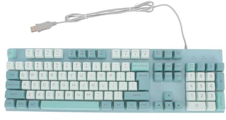 SENECESLI Large Print Backlit Keyboard, Quiet USB Wired Lighted Computer Keyboard with Backlit, Oversize Print Letters Keys, Easy to Read and Type for Laptop, PC, Desktop (Sky