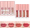 4pcs Glitzer Lipgloss, Schimmer und Glanz Lip Gloss, Flüssiger Lippenstift, Dauerhaft Wasserfester Flüssig-Lippenstift-Set