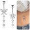 Bauchnabelpiercing 10mm Silber Bauchpiercing Chirurgenstahl Bauchnabelpiercing Silber Schmetterling Blume Anhänger Piercing Bauchnabel Schmuck Damen