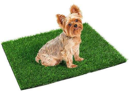 Artificial Pet Pee Grass Mat for Puppy, Pet Turf Fake Grass Replacement Pad for Dog Potty Training, for Floor Protection Puppy Potty Trainer Replacement Dog Grass Pad for Indoor and Outdoor(35 X 46cm)
