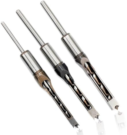 Brocas Cuadradas Para Madera, 6.4mm HSS Sierra Perforadora Para Carpintería, Juego De Brocas Para Cincel Para Embutir, Broca Agujero Cuadrado, Brocas Avellanadoras Sierra Perforadora Para Carpintero