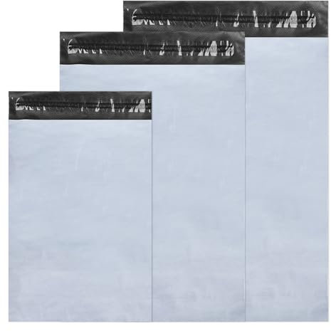 Chiluxendo 120pezzi buste per spedizioni Mescolare L/M/S, sacchetti spedizione vinted, Autoadesive pacchi, busta postali Plastica, mailing bags, Non Trasparenti, per indumenti, libro, scarpe