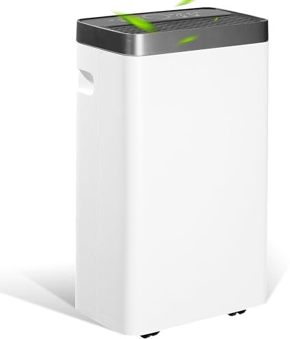 12L Luftentfeuchter in 24h Entfeuchtungsleistung - Luftentfeuchter elektrisch mit Feuchtigkeitssensor, Ablaufschlauch, Schlafmodus, Timer