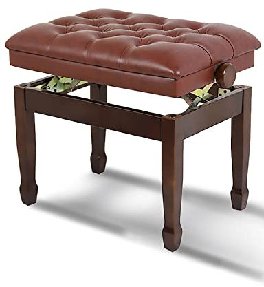 KOIAMVZW Klavierhocker aus Kunstleder, höhenverstellbarer Tastaturhocker aus Leder, anhebbare Klavierbank, Tragfähigkeit bis zu 180 kg, 60 x 40 x 50–60 cm