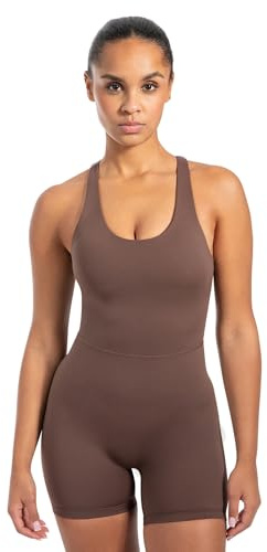 SMILODOX Jumpsuit Damen Aleyna, ärmelloser Einteiler kurz, Overall mit Shaped Fit & Rundhals, atmungsaktiver & elastischer Sportanzug, Ganzkörperanzug ideal für Fitness, Yoga & Freizeit