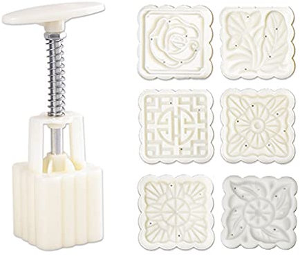 Mondkuchenform, 6 Stempel, quadratisch, Mondkuchen, Handdruck, Gebäckform, DIY-Backgeschirr, Mittelherbst-Festival, 50 g