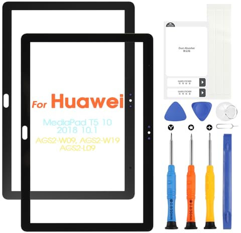 10.1 Écran Replacement pour Huawei MediaPad T5 10 Version WiFi, Écran AGS2-W09, AGS2-W19, AGS2-L09 Panneau Verre Avant avec Outils Réparation (non LCD et Écran Tactile)