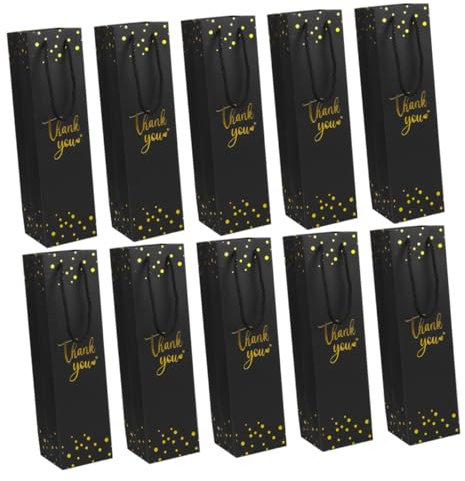 BESTYASH 12pcs Elegant Wine Bag Kraft Paper Bottle Wine Storage Bags for Party Wedding