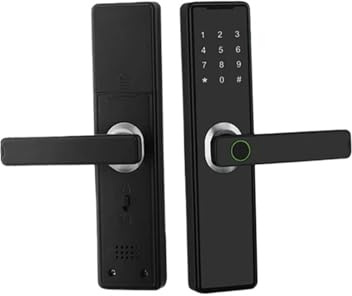 Smart Lock, Bluetooth Fingerprint Keypad Touch for Apartment Smart Door Lock Keyless Entry Door Lock for Front Door for Front Door(24X235(5572R),Rosso)