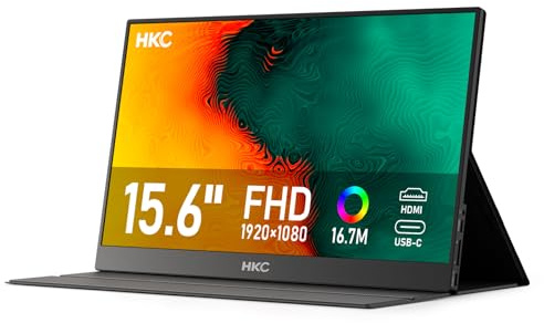 HKC V16 16 inch Portable Monitor 1920 x 1080 60 Hz IPS USB-C/mini HDMI Low Blue Light - Space Gray