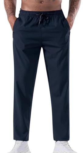 2026 Pantalón Deportivo Hombre Verano, Pantalón Largo Ligeros y Cómodos Pants Casual Color Sólido Pantalones Chandal Hombre con cordón Bolsillos